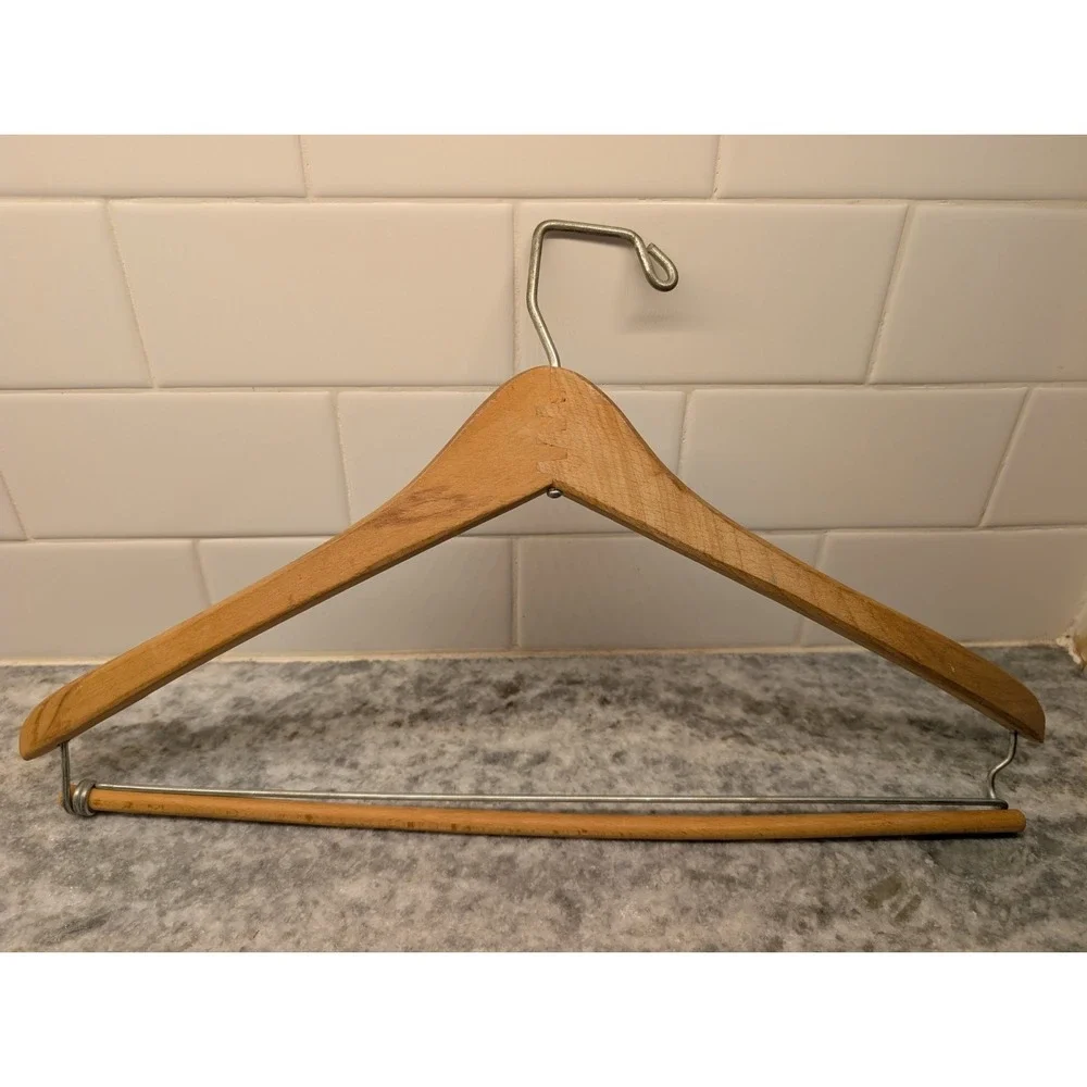 Vintage Max Goldstein Passaic NJ Wooden Suit Hanger Advertising Store Display